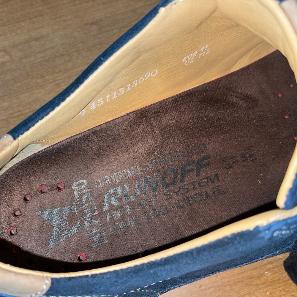 Mephisto Suede Casual Shoes Men 11.5 Navy Blue 9 4511313690 Runoff Jet - Picture 8 of 9
